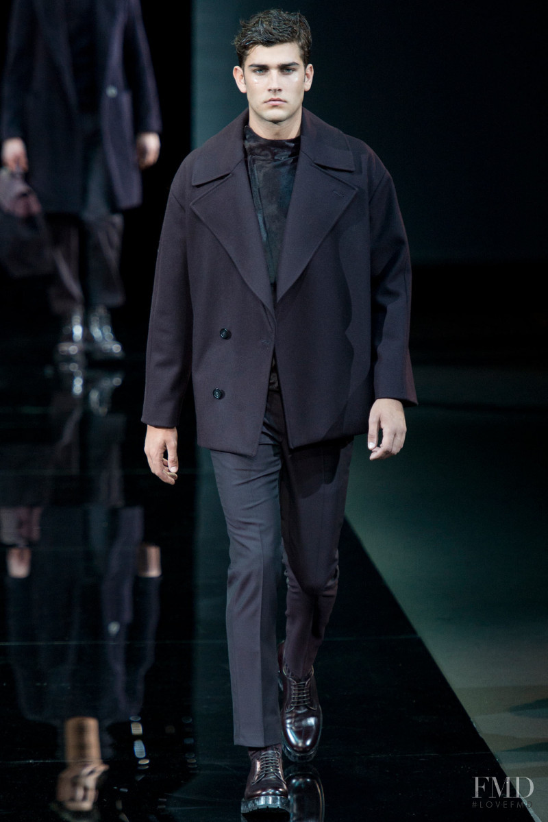Jack Vanderhart featured in  the Emporio Armani fashion show for Autumn/Winter 2014