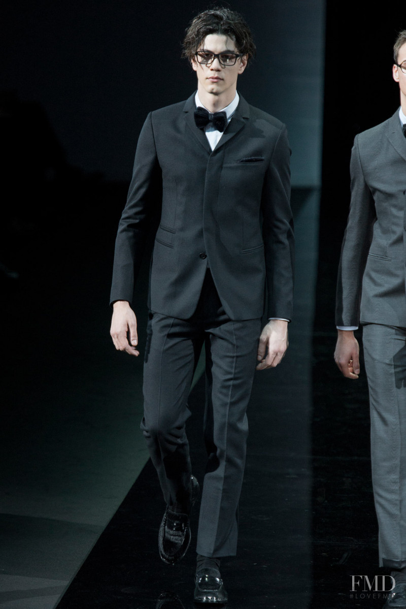 Simone Nobili featured in  the Emporio Armani fashion show for Autumn/Winter 2014