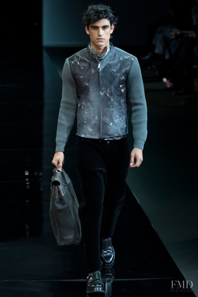 Baptiste Giabiconi featured in  the Emporio Armani fashion show for Autumn/Winter 2014