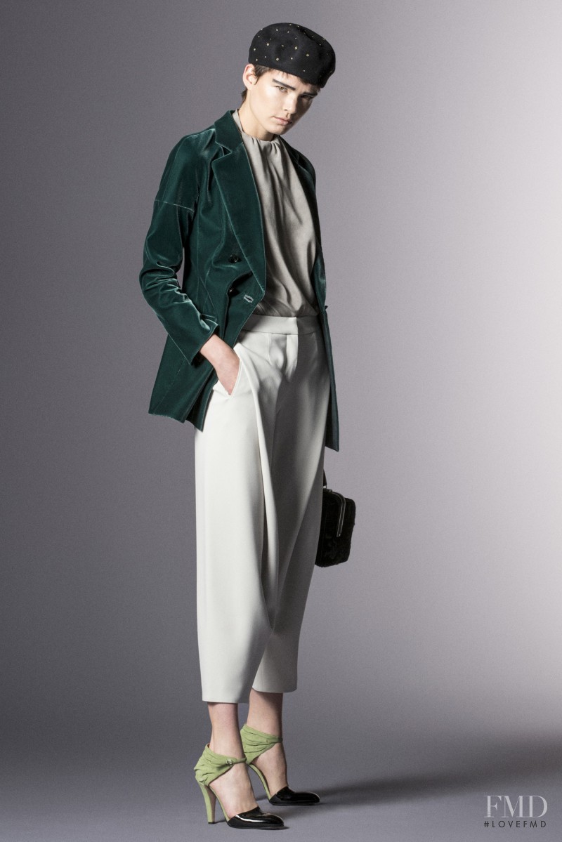 Anne Verhallen featured in  the Giorgio Armani fashion show for Pre-Fall 2014