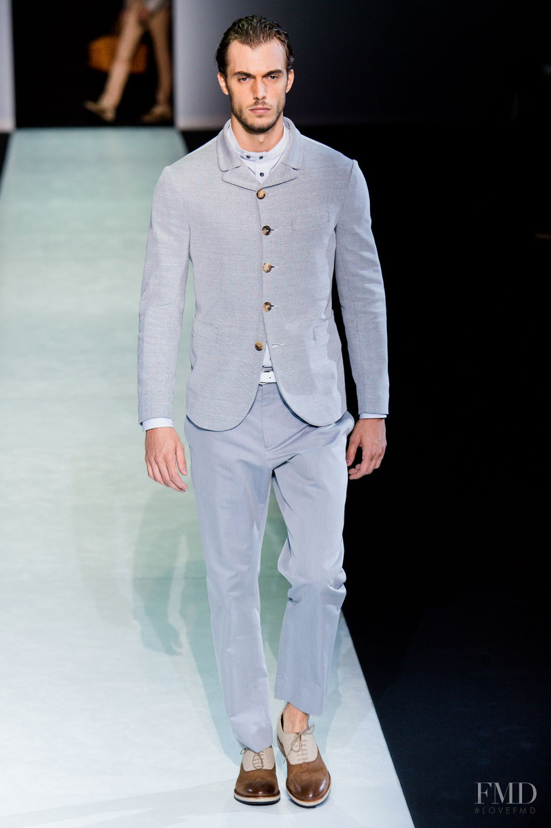 Federico Cola featured in  the Giorgio Armani fashion show for Spring/Summer 2014