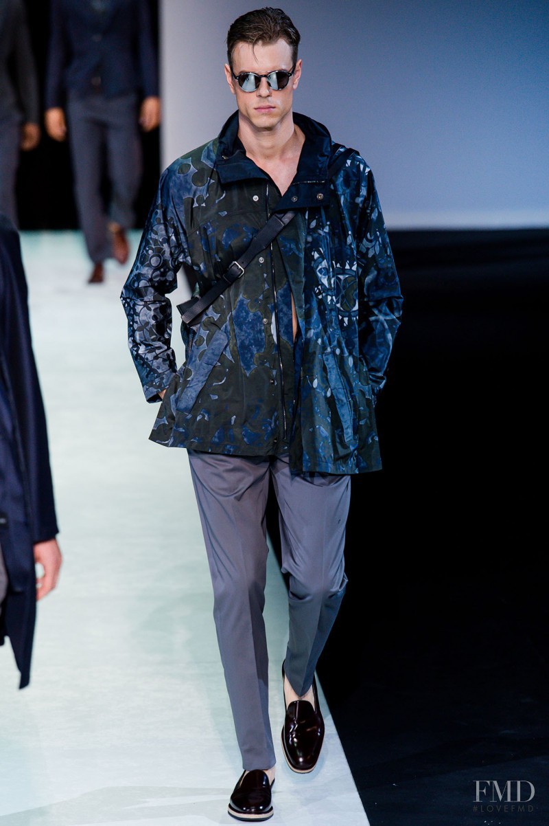 Martin Pichler featured in  the Giorgio Armani fashion show for Spring/Summer 2014