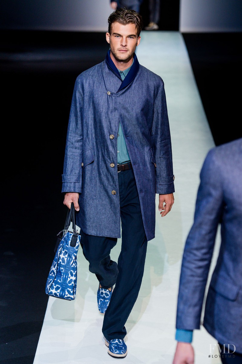 Patrick Kafka featured in  the Giorgio Armani fashion show for Spring/Summer 2014