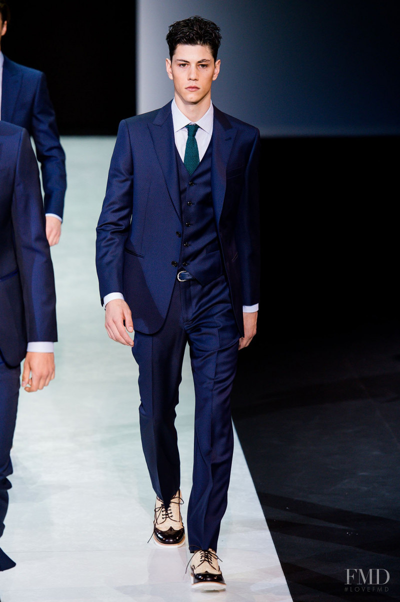 Simone Nobili featured in  the Giorgio Armani fashion show for Spring/Summer 2014