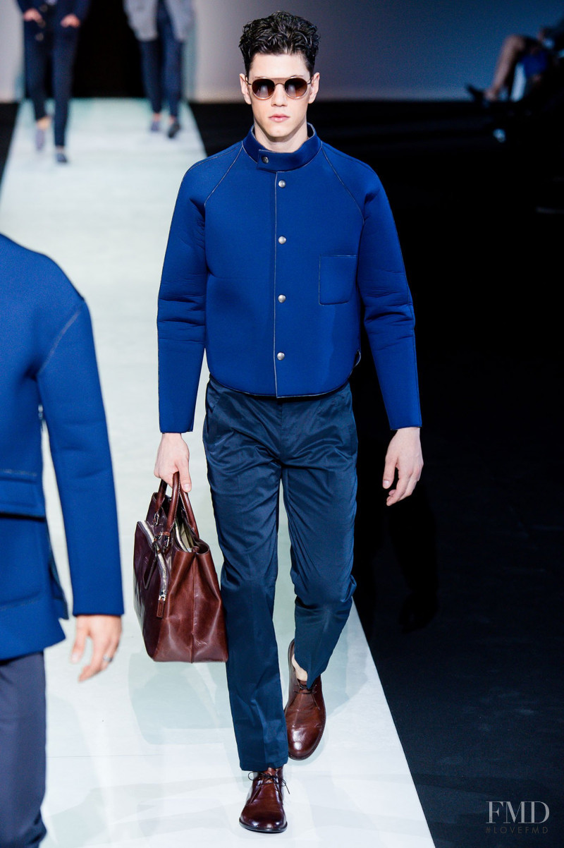 Simone Nobili featured in  the Giorgio Armani fashion show for Spring/Summer 2014