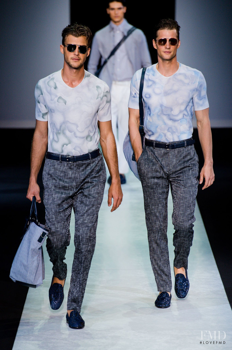 Patrick Kafka featured in  the Giorgio Armani fashion show for Spring/Summer 2014