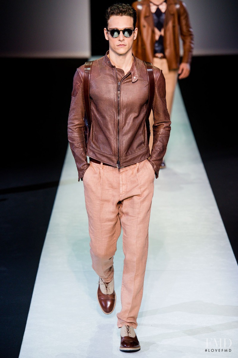 Alexandre Cunha featured in  the Giorgio Armani fashion show for Spring/Summer 2014