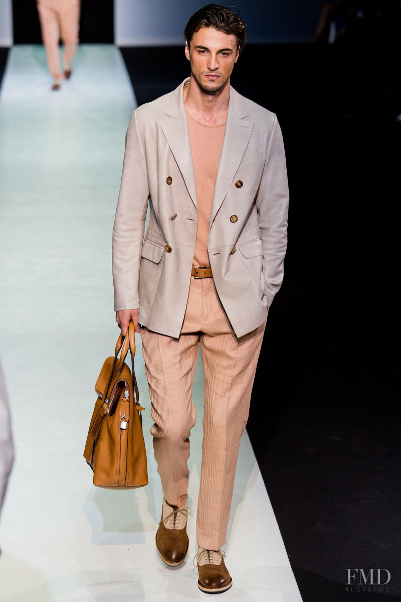 Nikolai Danielsen featured in  the Giorgio Armani fashion show for Spring/Summer 2014