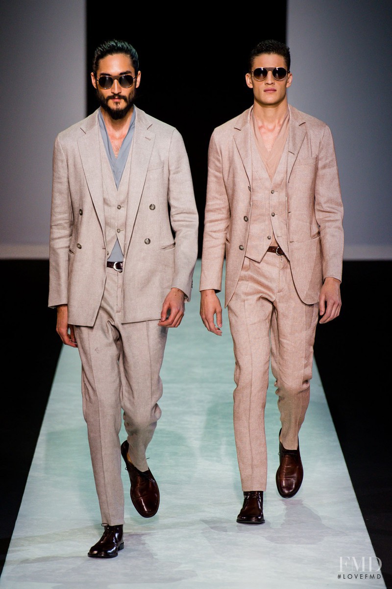 Francisco Henriques featured in  the Giorgio Armani fashion show for Spring/Summer 2014