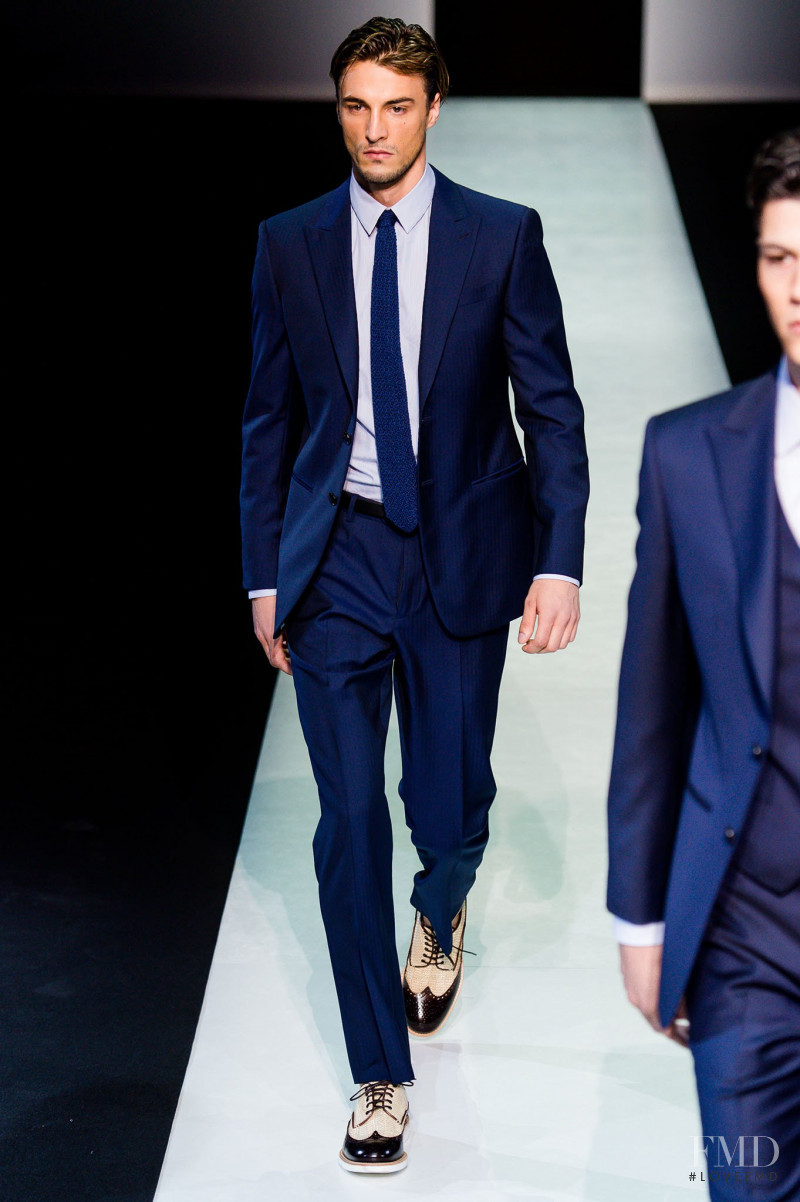 Nikolai Danielsen featured in  the Giorgio Armani fashion show for Spring/Summer 2014