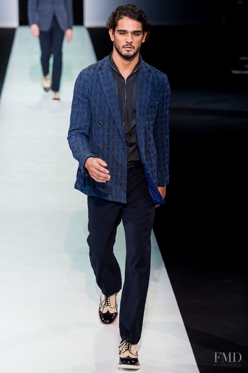 Marlon Teixeira featured in  the Giorgio Armani fashion show for Spring/Summer 2014