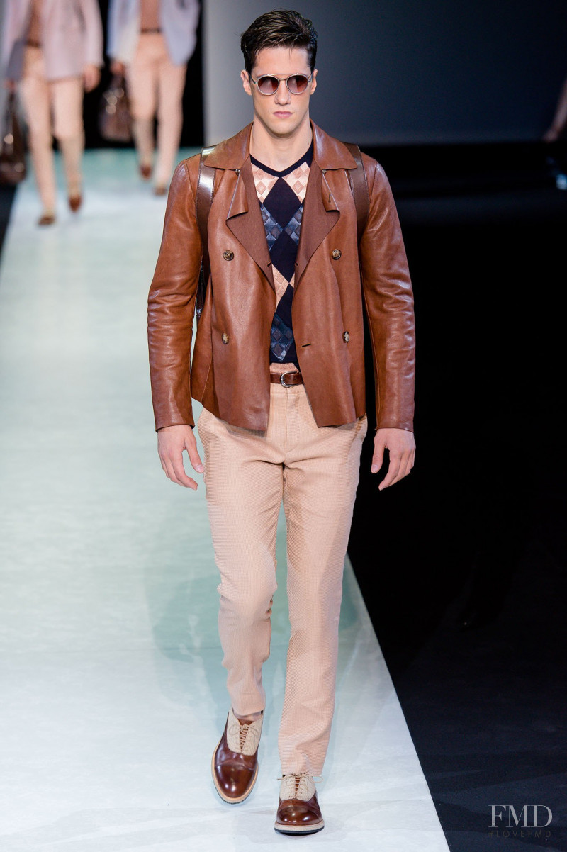 Elia Cometti featured in  the Giorgio Armani fashion show for Spring/Summer 2014