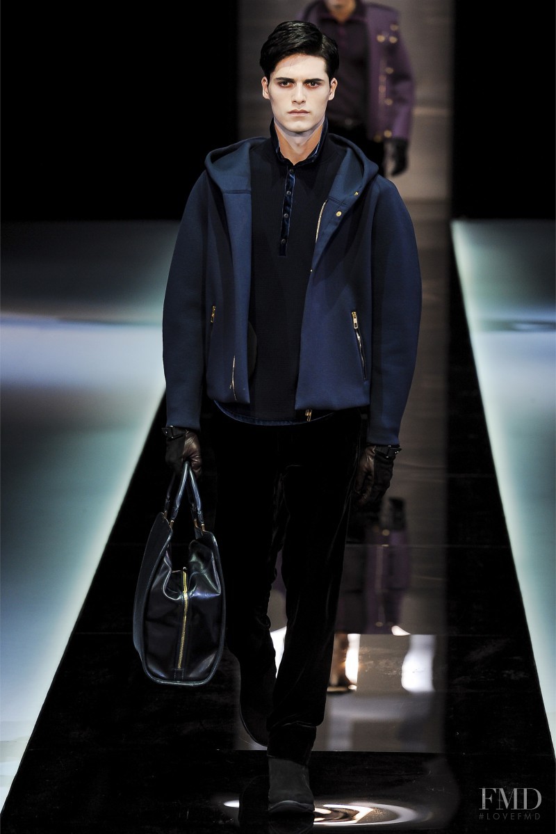 Arthur Daniyarov featured in  the Giorgio Armani fashion show for Autumn/Winter 2013