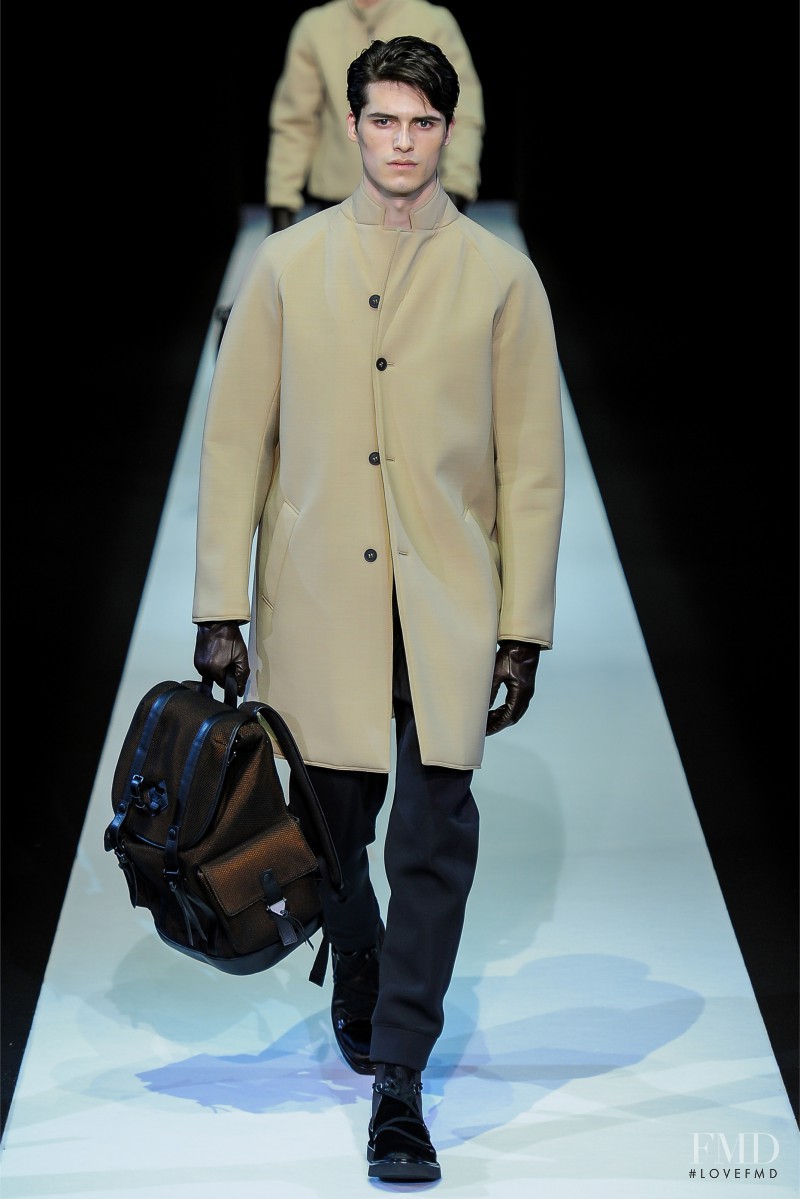 Arthur Daniyarov featured in  the Emporio Armani fashion show for Autumn/Winter 2013