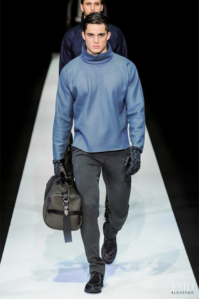 Pietro Boselli featured in  the Emporio Armani fashion show for Autumn/Winter 2013