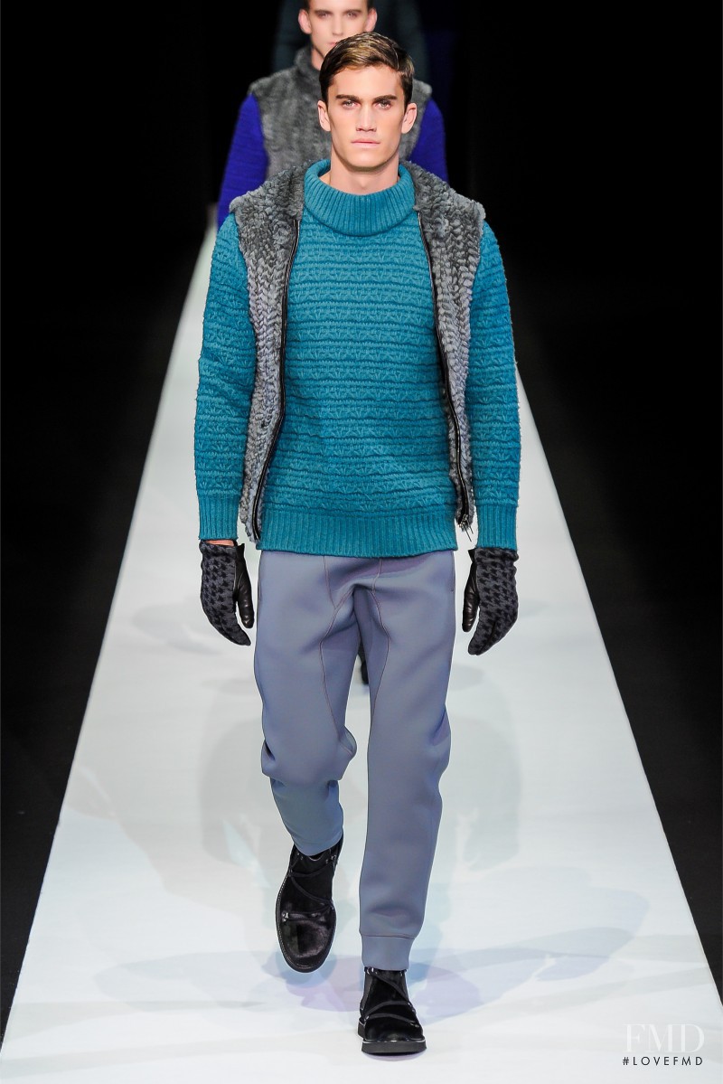 Tomas Guarracino featured in  the Emporio Armani fashion show for Autumn/Winter 2013
