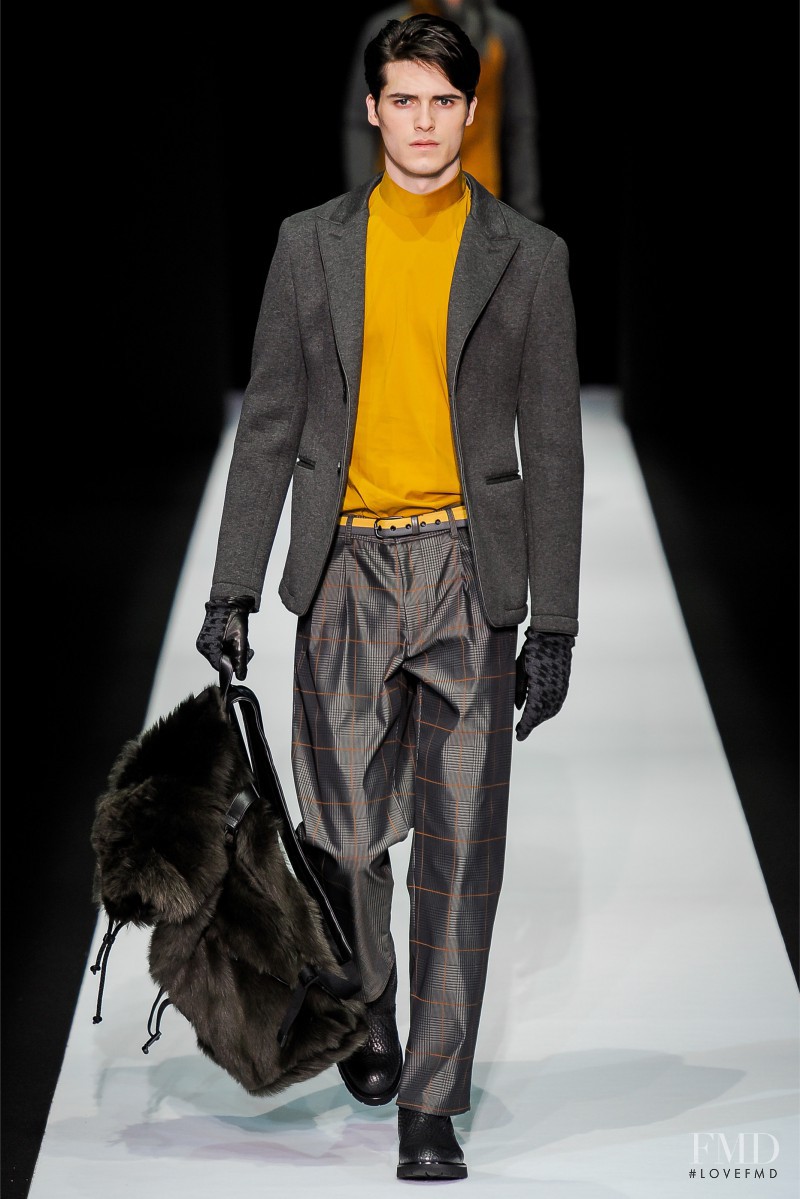 Arthur Daniyarov featured in  the Emporio Armani fashion show for Autumn/Winter 2013