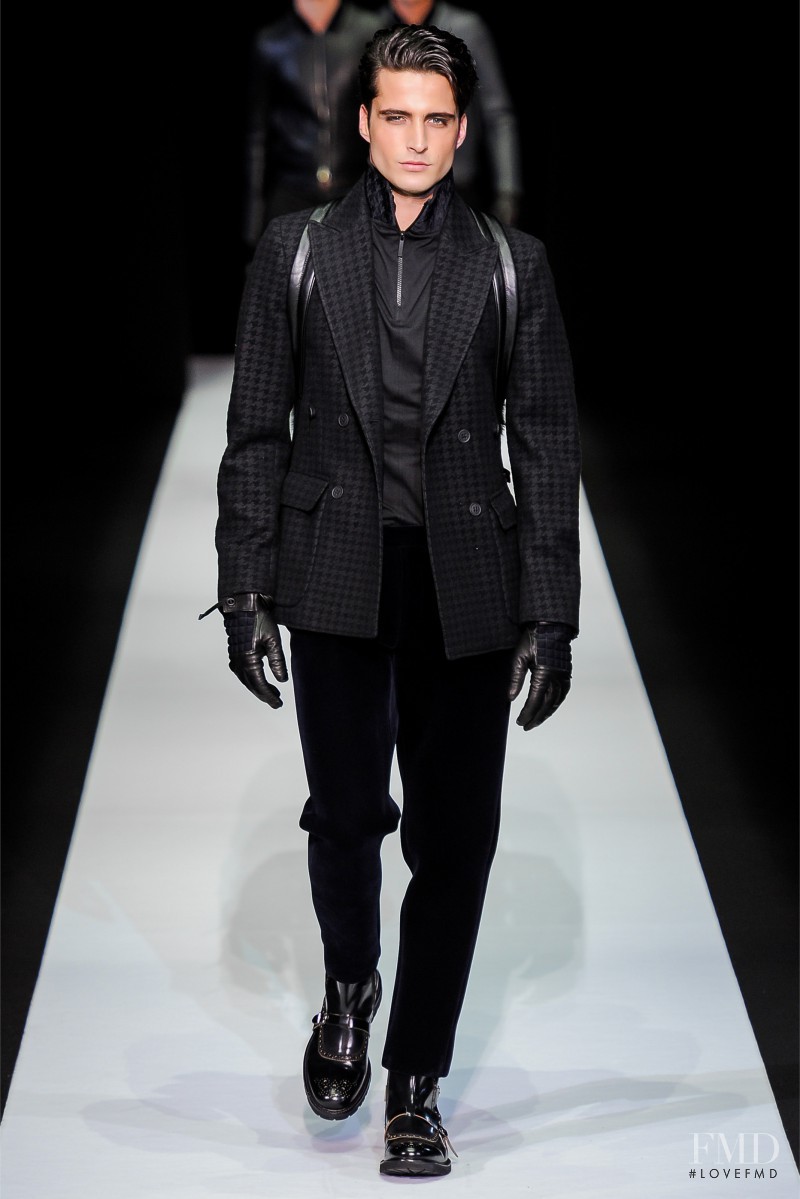 Janice Fronimakis featured in  the Emporio Armani fashion show for Autumn/Winter 2013