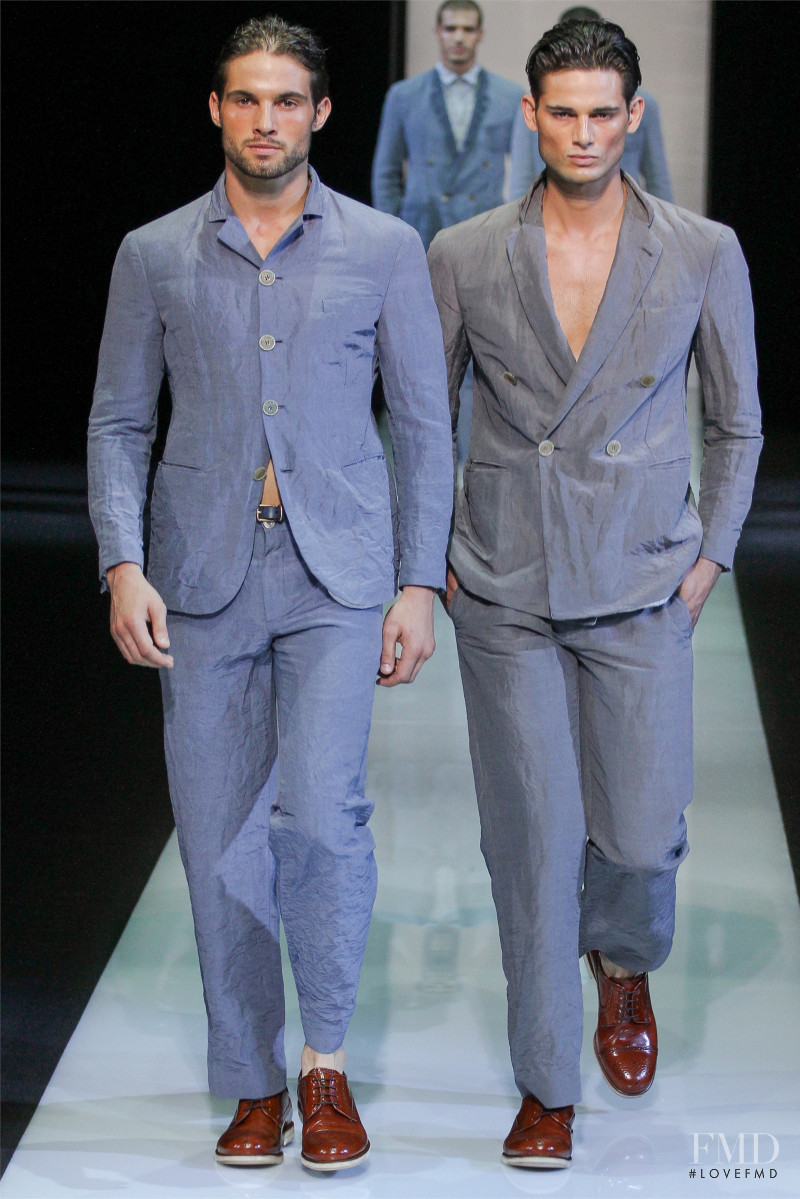 Jonathan Valdez featured in  the Giorgio Armani fashion show for Spring/Summer 2013