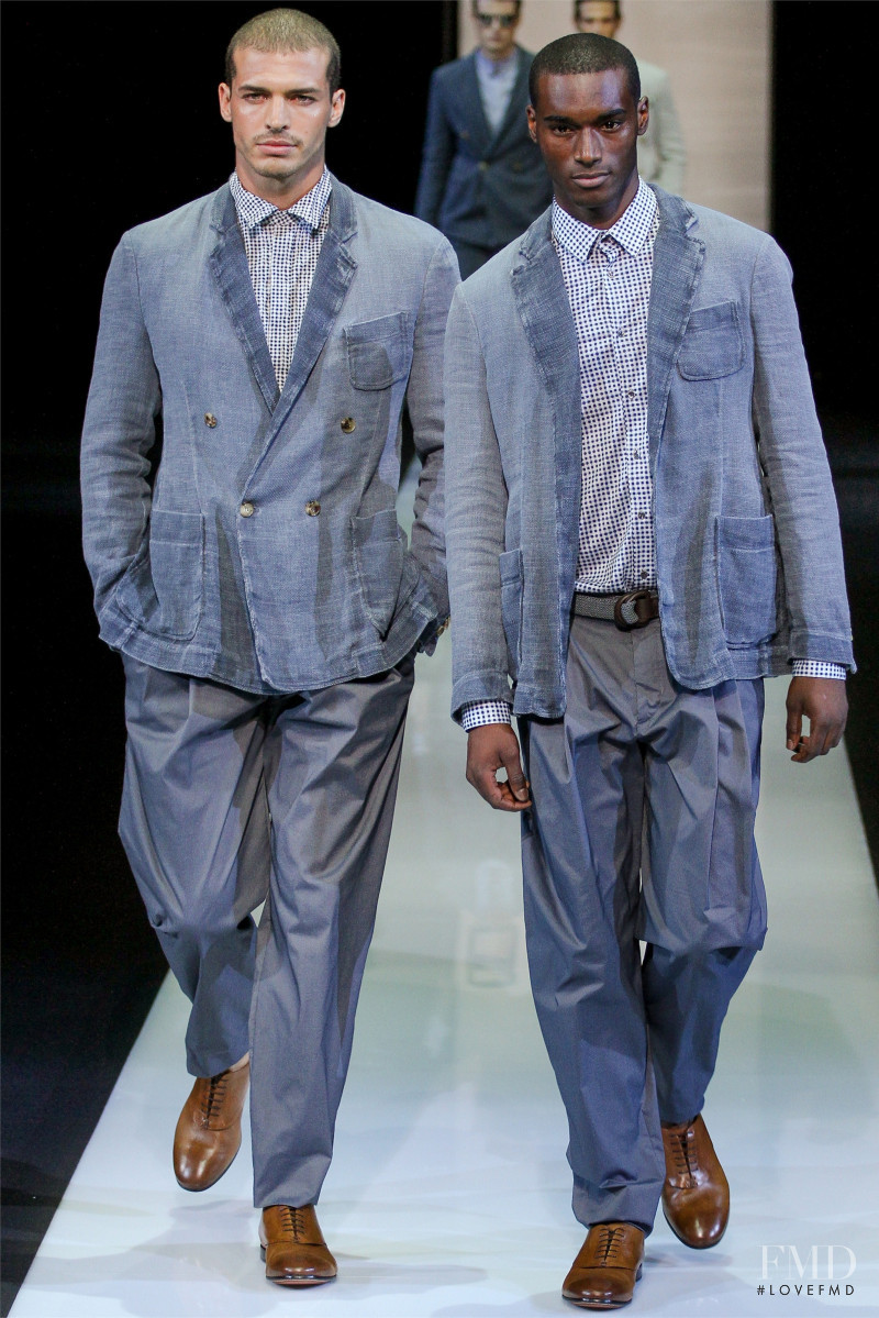 Corey Baptiste featured in  the Giorgio Armani fashion show for Spring/Summer 2013