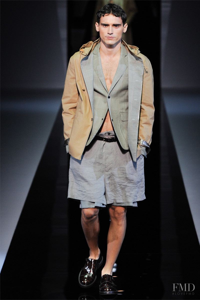 Arthur Kulkov featured in  the Emporio Armani fashion show for Spring/Summer 2013