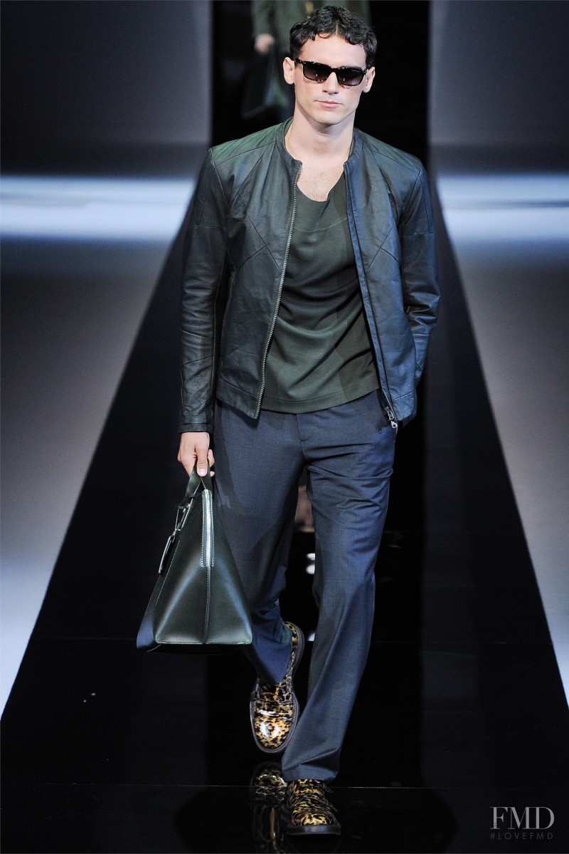 Arthur Kulkov featured in  the Emporio Armani fashion show for Spring/Summer 2013