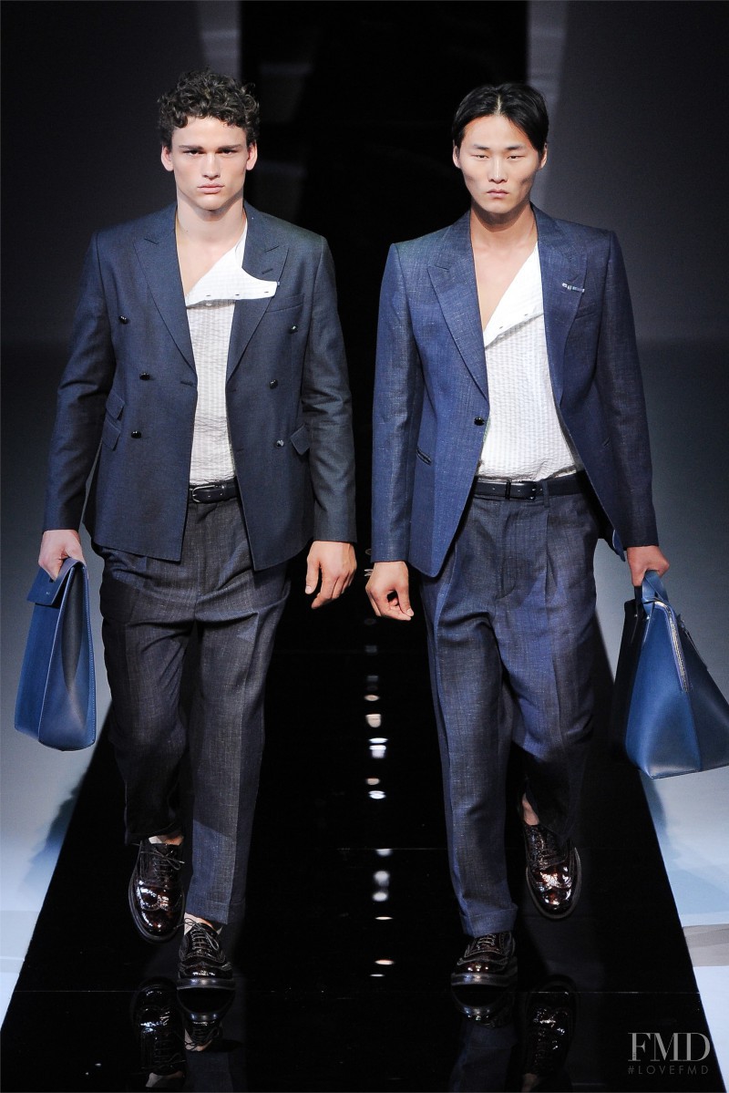 Simon Nessman featured in  the Emporio Armani fashion show for Spring/Summer 2013