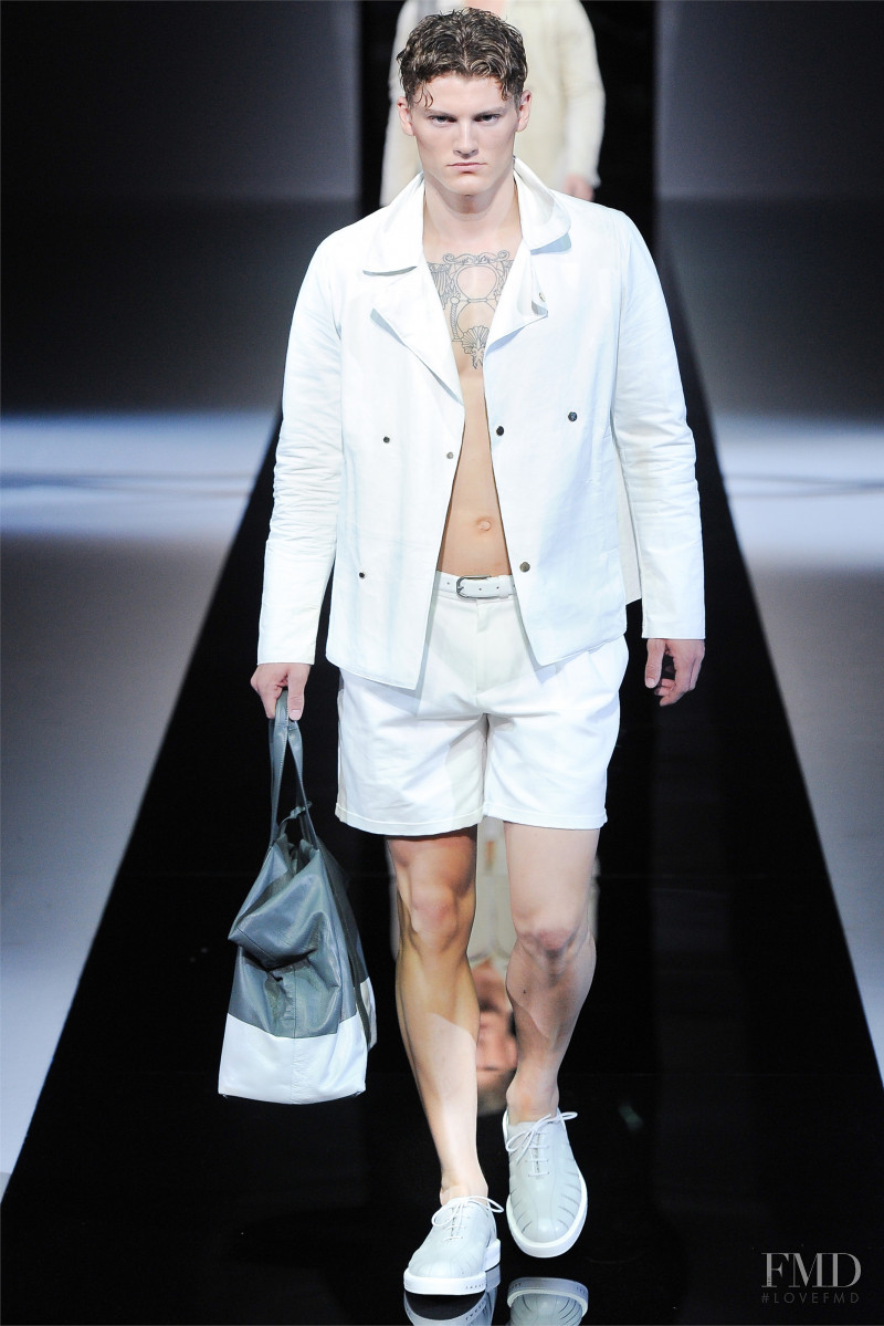 Mikkel Jensen featured in  the Emporio Armani fashion show for Spring/Summer 2013