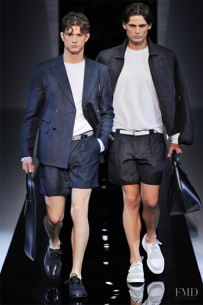 Jonathan Valdez featured in  the Emporio Armani fashion show for Spring/Summer 2013