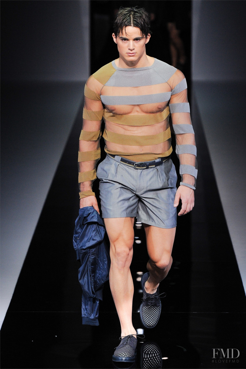Pietro Boselli featured in  the Emporio Armani fashion show for Spring/Summer 2013