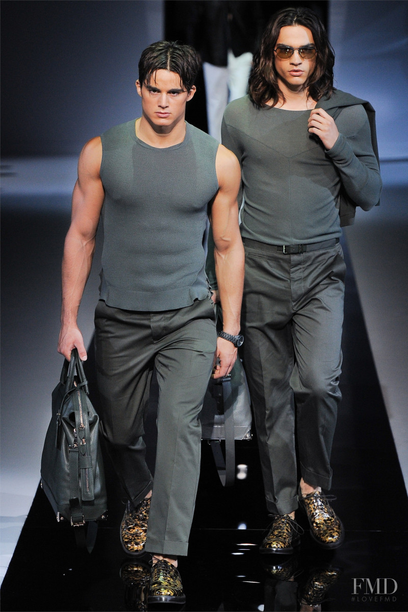 Pietro Boselli featured in  the Emporio Armani fashion show for Spring/Summer 2013