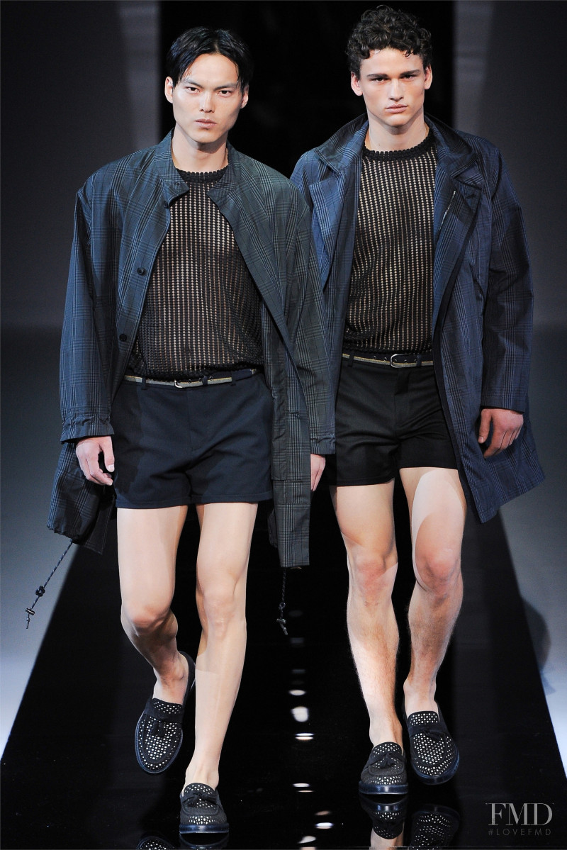 Simon Nessman featured in  the Emporio Armani fashion show for Spring/Summer 2013
