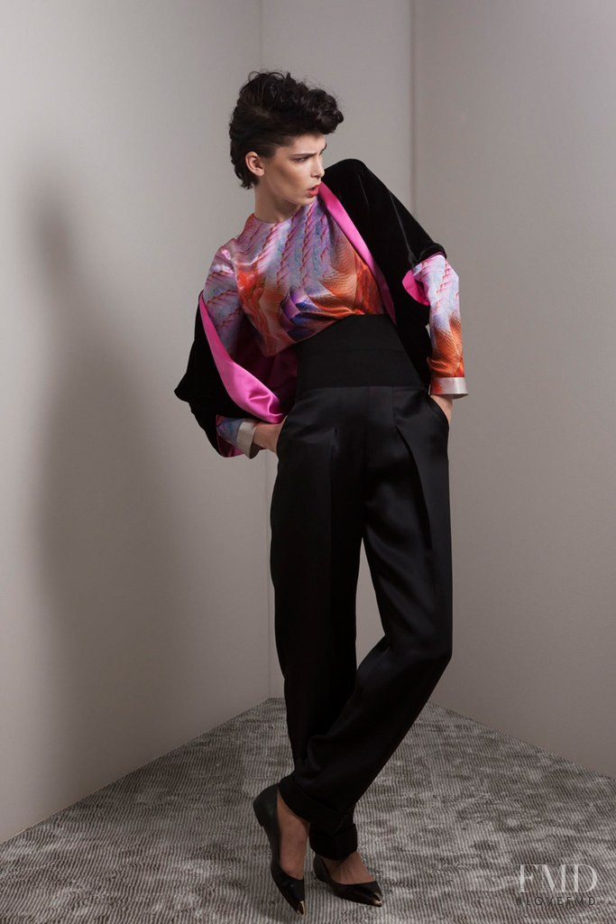 Kristina Salinovic featured in  the Giorgio Armani lookbook for Pre-Fall 2012