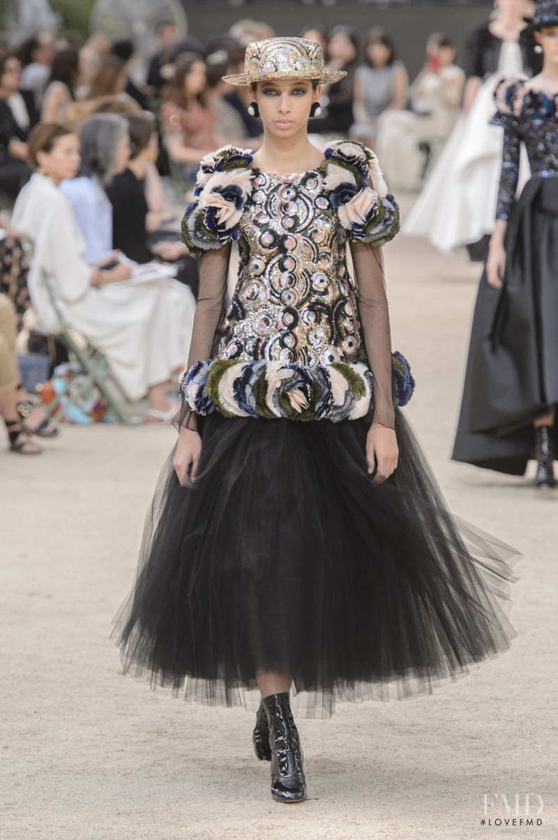 Yasmin Wijnaldum featured in  the Chanel Haute Couture fashion show for Autumn/Winter 2017