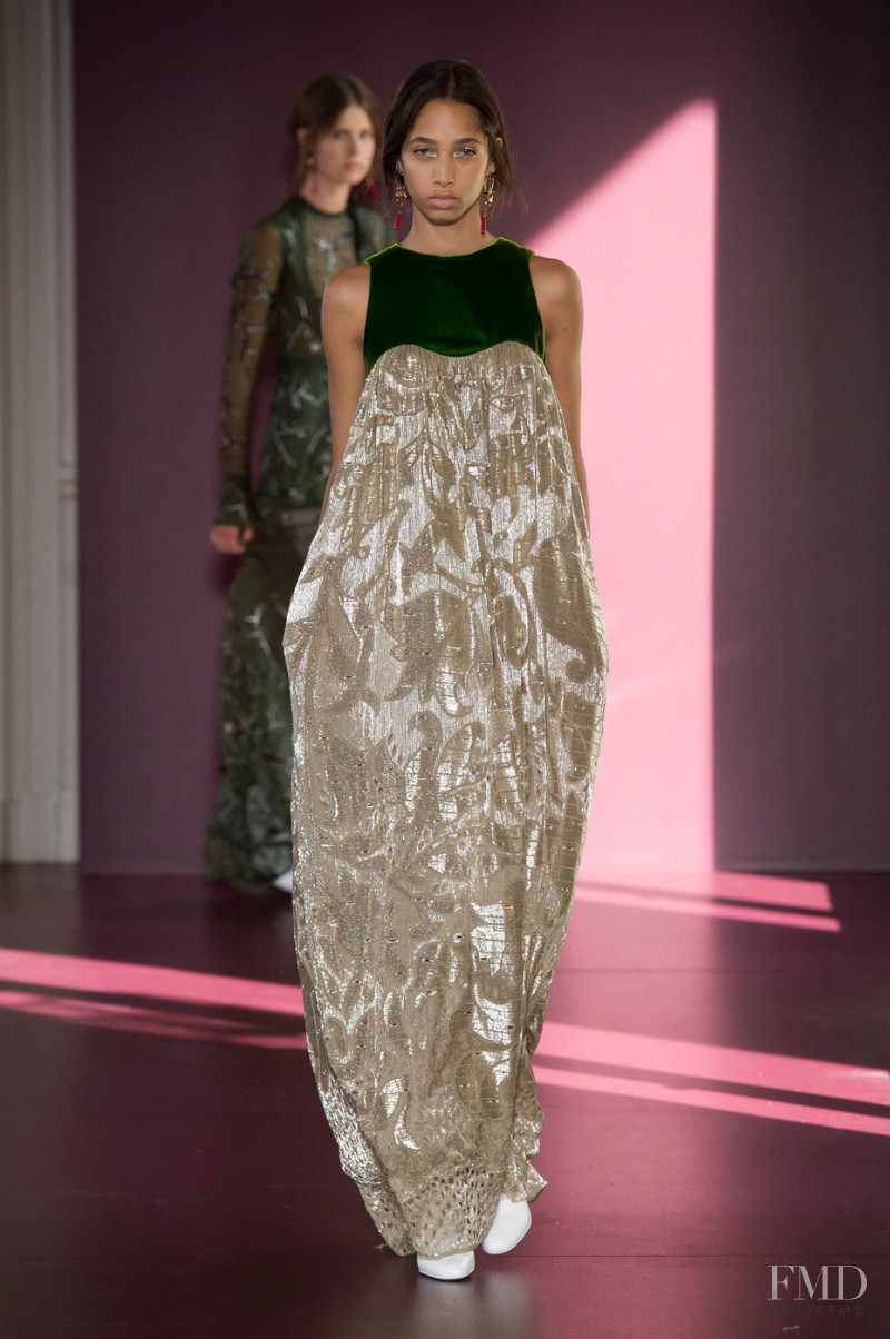 Yasmin Wijnaldum featured in  the Valentino Couture fashion show for Autumn/Winter 2017