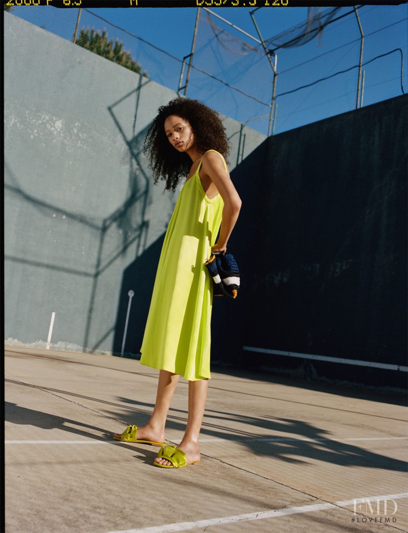 Selena Forrest featured in  the Zara TRF Neon lookbook for Spring/Summer 2017