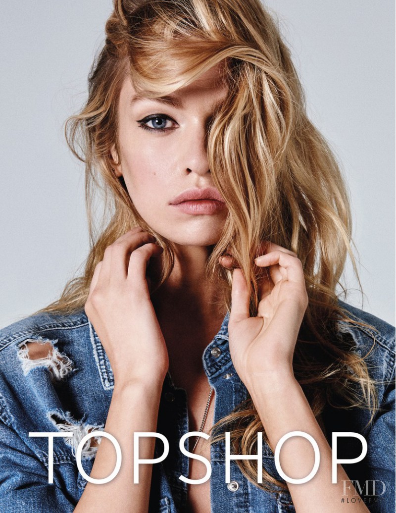 Stella Maxwell featured in  the Topshop Denim advertisement for Spring 2017