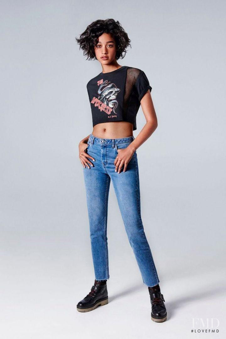 Damaris Goddrie featured in  the Topshop Denim advertisement for Spring 2017