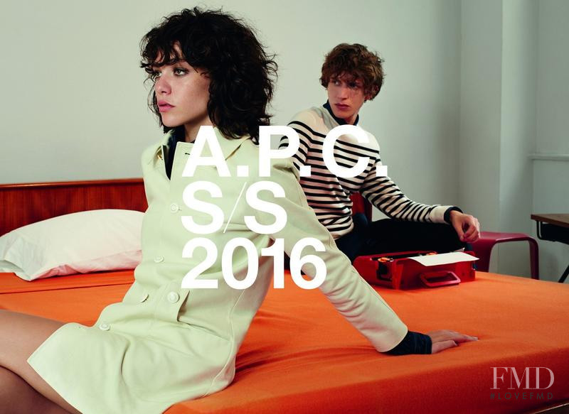 Steffy Argelich featured in  the A.P.C. advertisement for Spring/Summer 2016