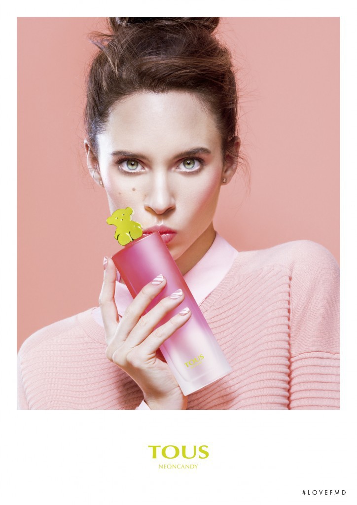 Carolina Ballesteros featured in  the TOUS  "Neoncandy" fragrance advertisement for Spring/Summer 2017
