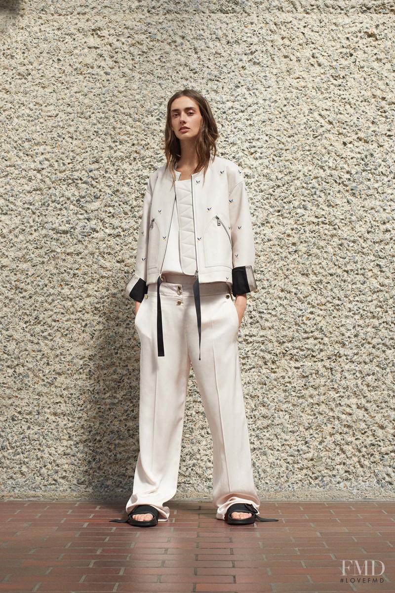 Amanda Googe featured in  the Victoria by Victoria Beckham lookbook for Spring/Summer 2017