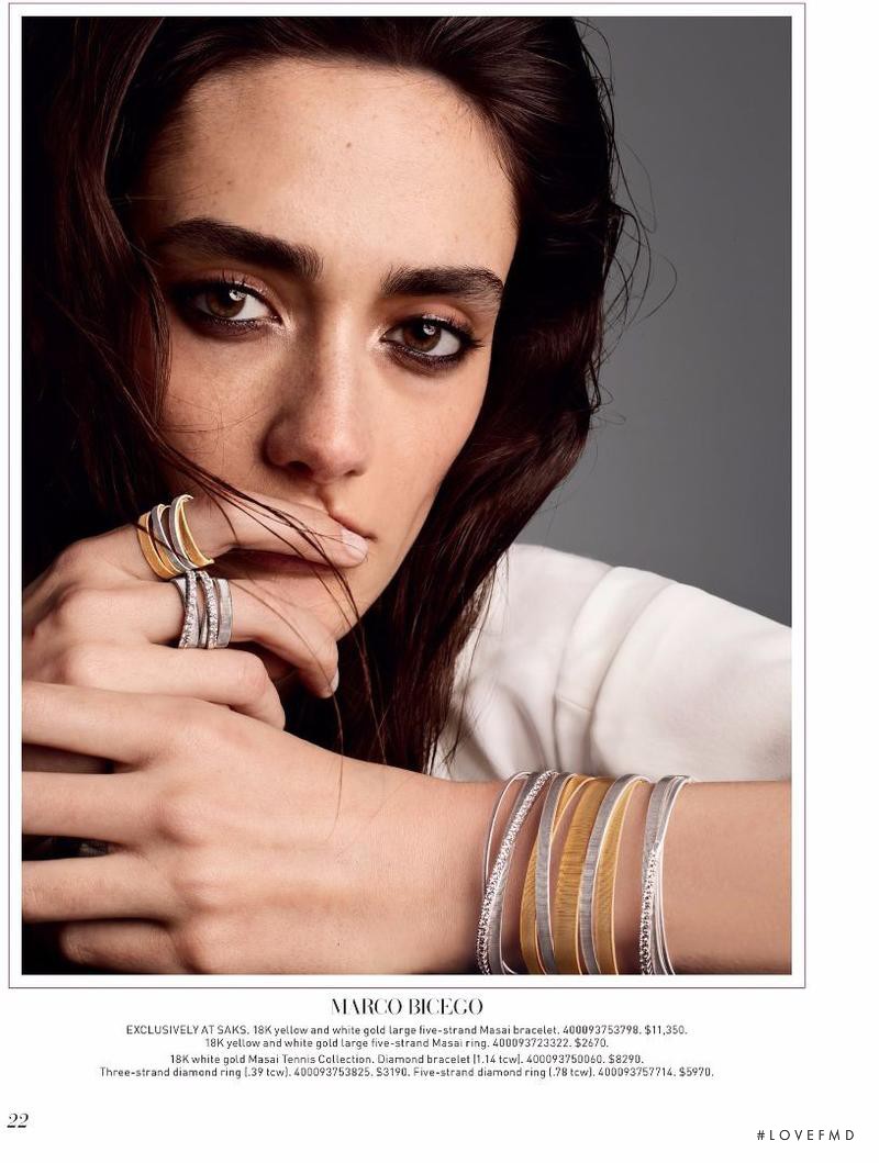 Amanda Googe featured in  the Saks Fifth Avenue Jewel Burst catalogue for Spring 2017