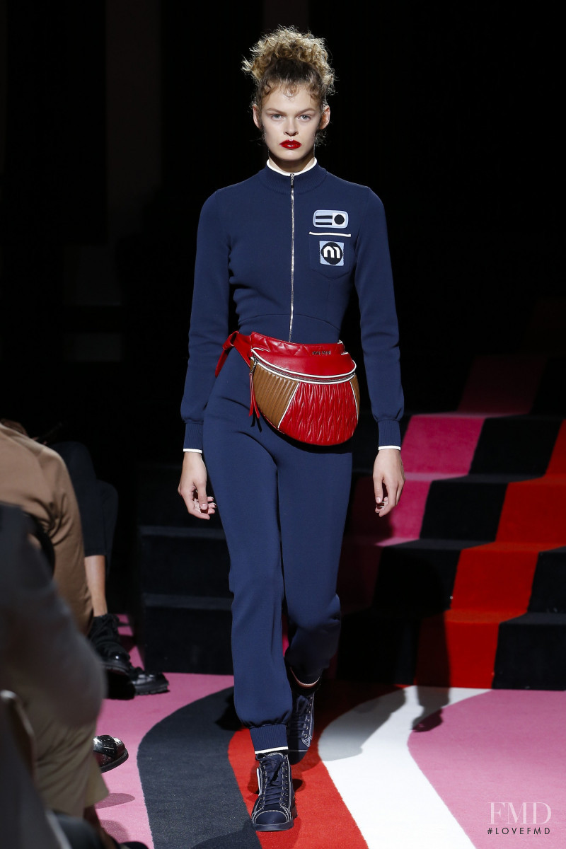 Cara Taylor featured in  the Miu Miu fashion show for Resort 2018