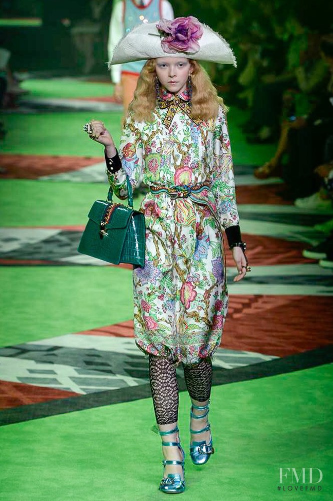 Lily Nova featured in  the Gucci fashion show for Spring/Summer 2017