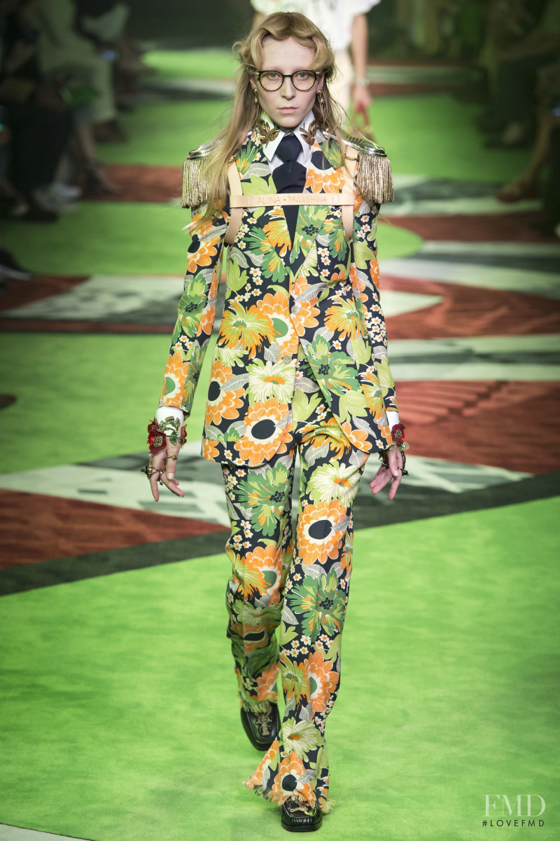 Alina Pavlushova featured in  the Gucci fashion show for Spring/Summer 2017