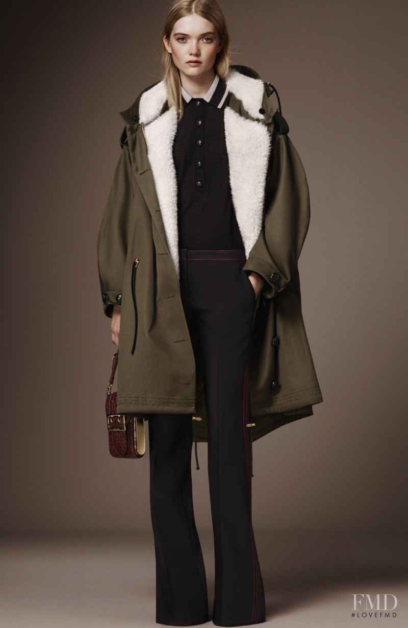 May Bell featured in  the Burberry lookbook for Pre-Fall 2016