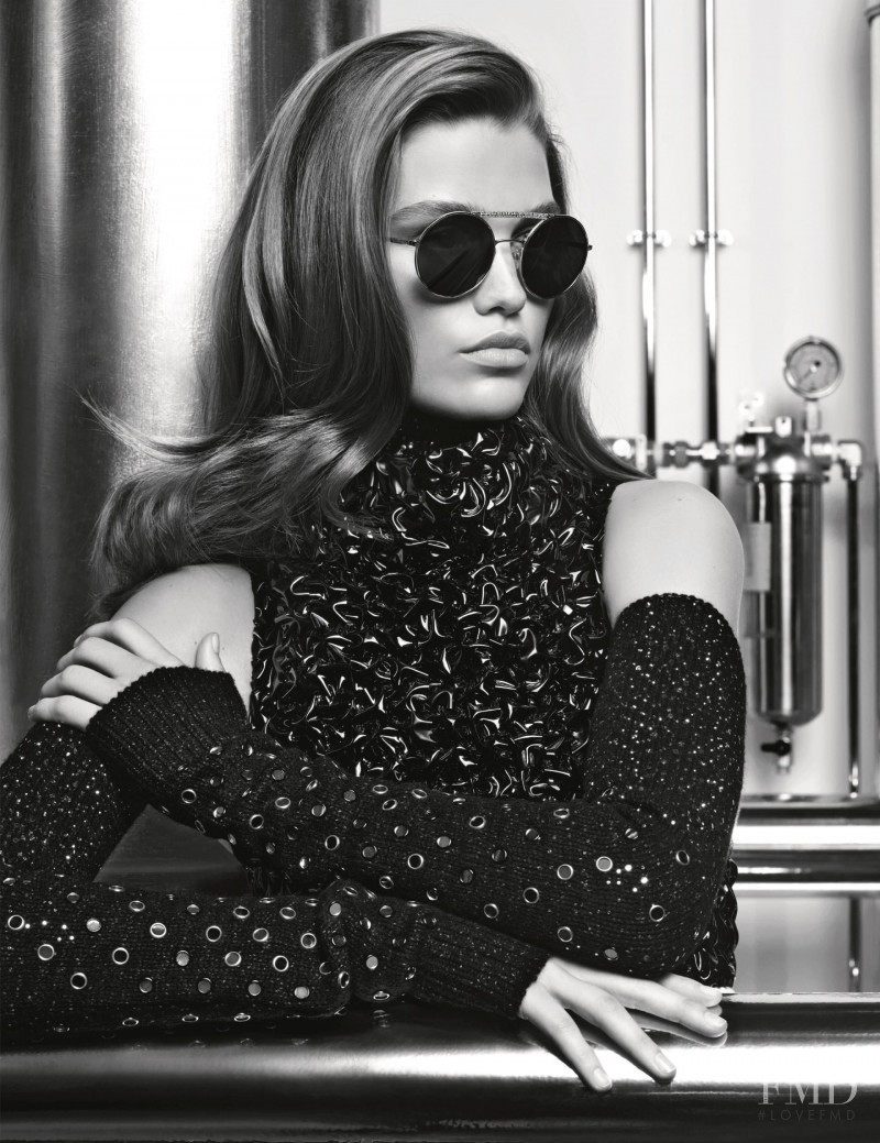 Luna Bijl featured in  the Chanel Eyewear advertisement for Autumn/Winter 2017