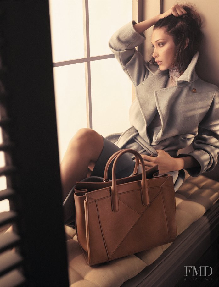 Bella Hadid featured in  the Max Mara Accessories advertisement for Autumn/Winter 2017