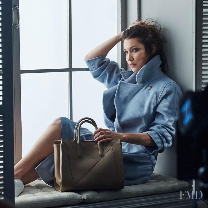 Bella Hadid featured in  the Max Mara Accessories advertisement for Autumn/Winter 2017