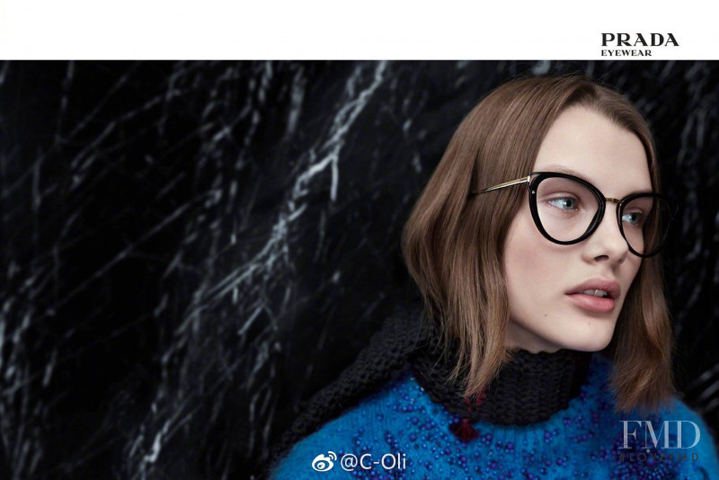 Kris Grikaite featured in  the Prada advertisement for Autumn/Winter 2017
